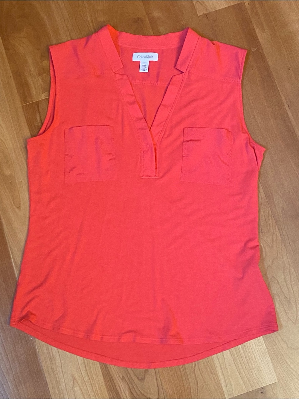 Calvin Klein Coral Sleeveless Blouse
